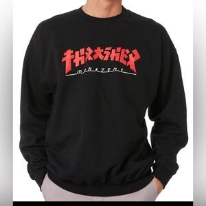 Thrasher Godzilla Burst Black & Red Crewneck Sweatshirt Men’s Size Large